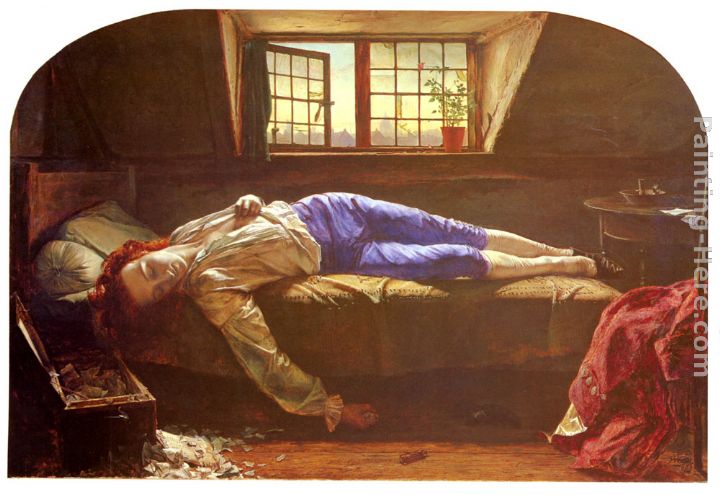 The Death of Chatterton painting - Henry Wallis The Death of Chatterton art painting